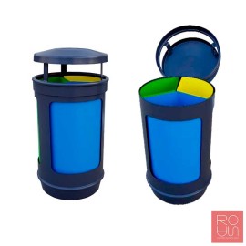 Paperera de reciclatge exterior amb tapa 4 en 1